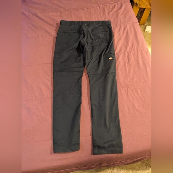 Dickies Skinny Fit Double Knee Work Pants 33x32 Dark Navy - Picture 2 of 4